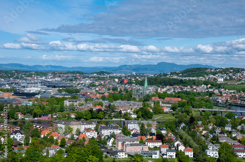 Panorama of the city in Norway from above