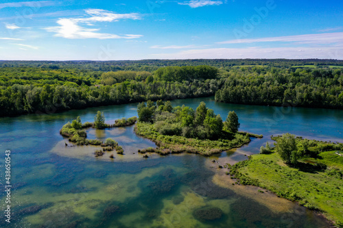 aerial view on the swamp of episy which is a site of biodiversity in seine et marne in france photo