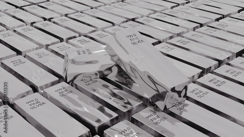 huge amount of shiny silver bars