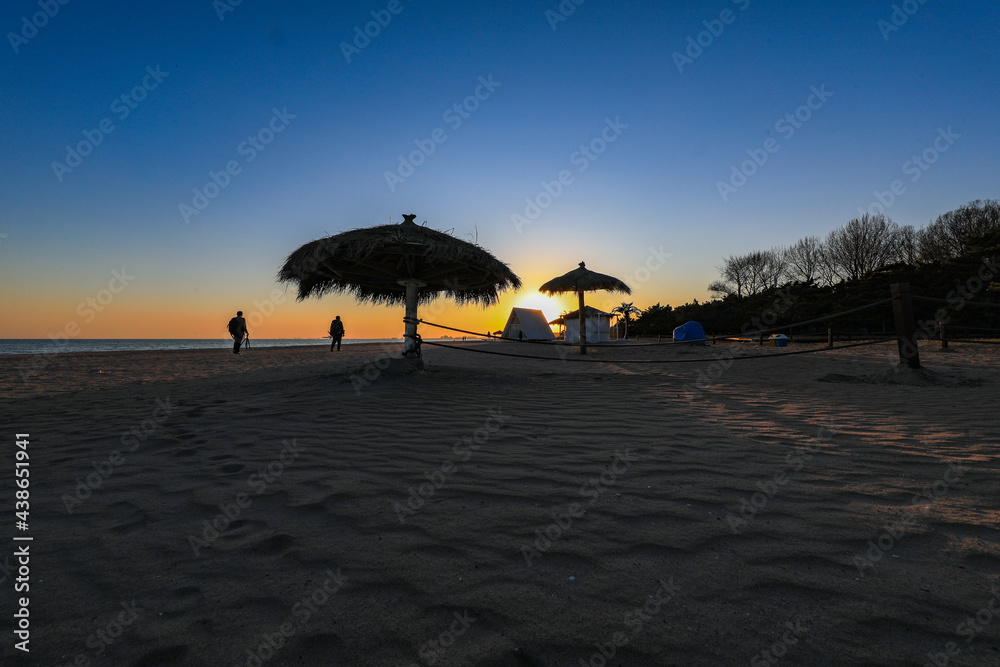 Beach scenery in the evening, North China Beach scenery in the evening, North China