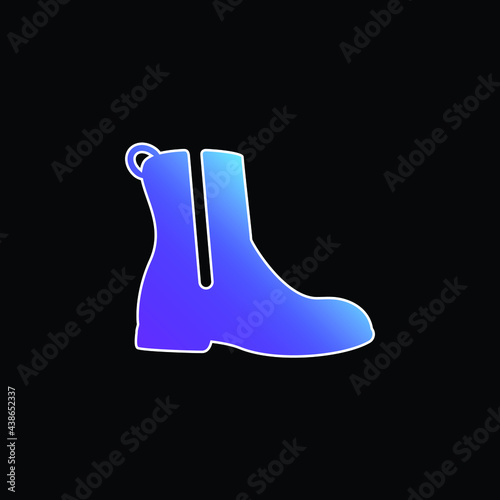 Boot With Zipper blue gradient vector icon