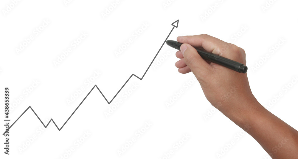 Hand drawing chart, graph stock of growth Hand drawing chart, graph stock of growth
