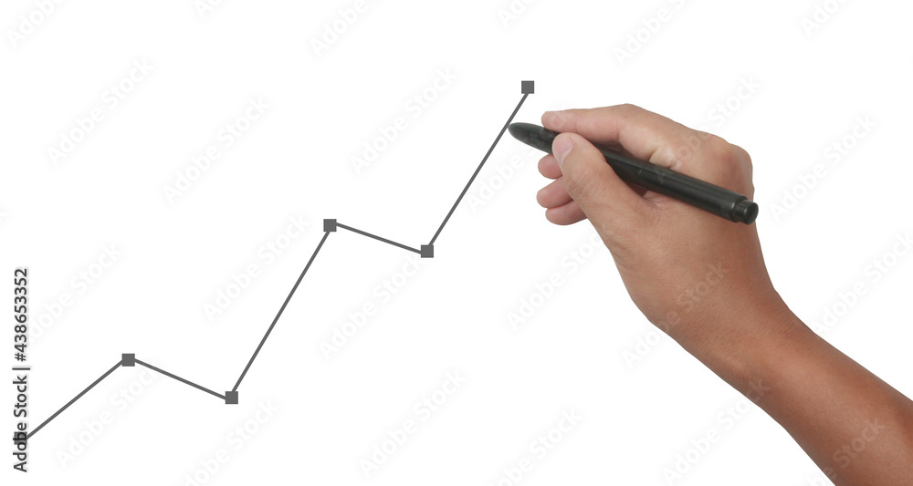 Hand drawing chart, graph stock of growth Hand drawing chart, graph stock of growth