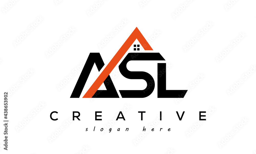 ASL letters real estate construction logo vector Stock Vector Adobe Stock