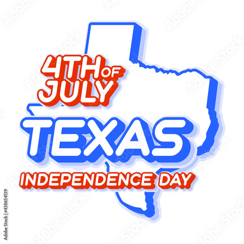 Wallpaper Mural texas state 4th of july independence day with map and USA national color 3D shape of US state Vector Illustration Torontodigital.ca