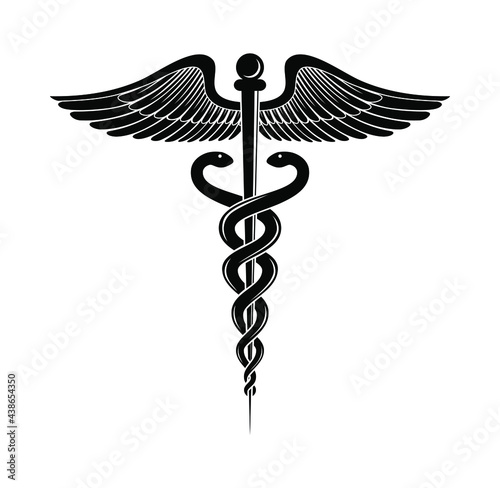 Medical caduceus symbol design illustration vector eps format , suitable for your design needs, logo, illustration, animation, etc photo