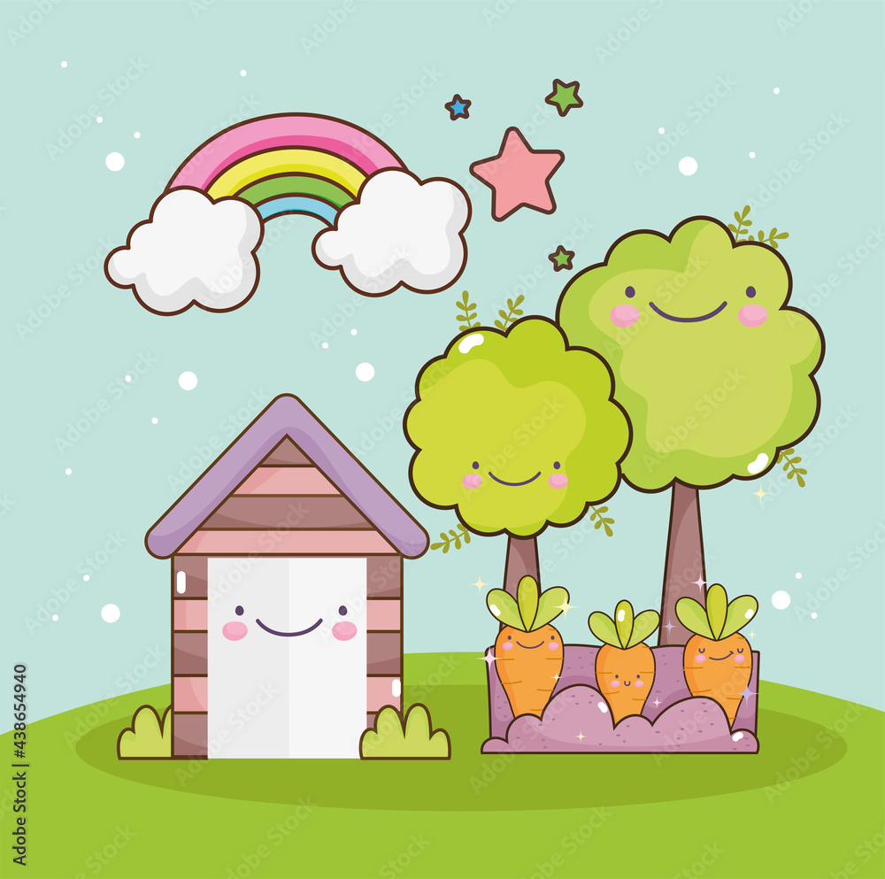 cute house trees