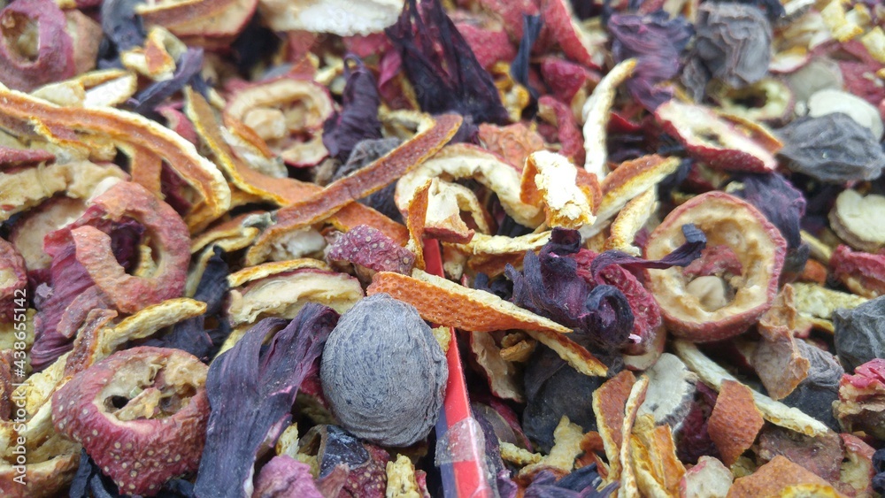 Fototapeta premium Ingredients of Chinese health tea sour plum tea