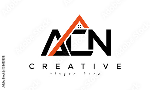 ACN letters real estate construction logo vector