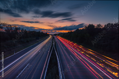 Autobahn Sonnenuntergang