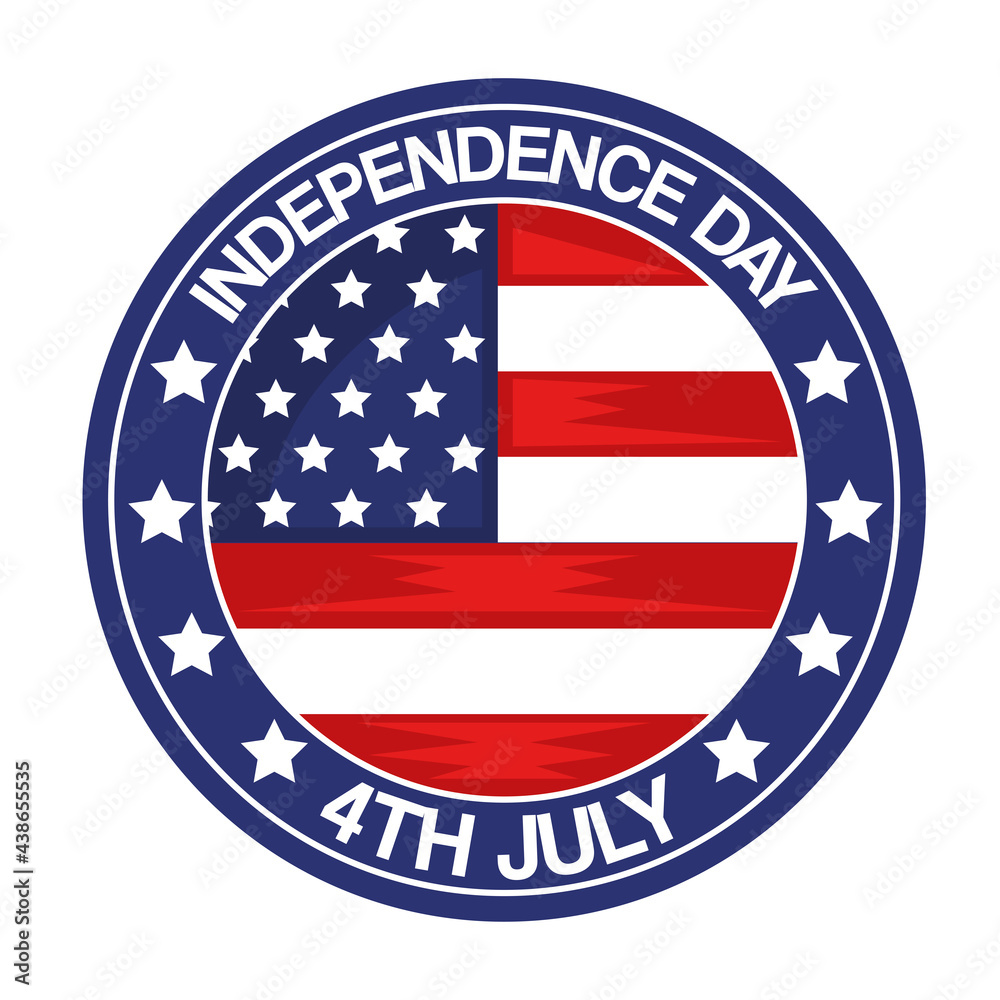Independence day flag inside seal stamp Independence day flag inside seal stamp