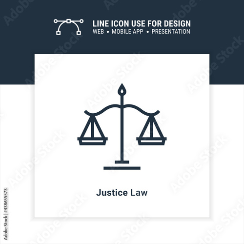 law scales judgement line style icon graphic design vector illustration