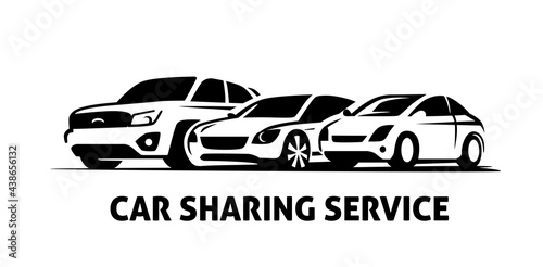 Sharing Car Logo Template vector. Rent auto sign