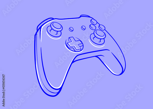 Gamepad vector, illustration in line style