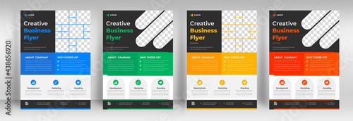 Corporate business flyer template design set. marketing, business proposal, promotion, advertise, publication, cover page. digital marketing agency flyer design. new business flyer design set.