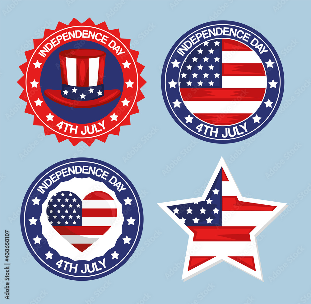 Independence day labels set Independence day labels set