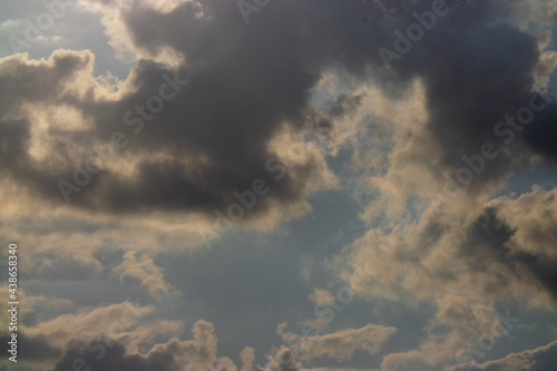 Cuadro en lienzo White and gray clouds on a blue sky background