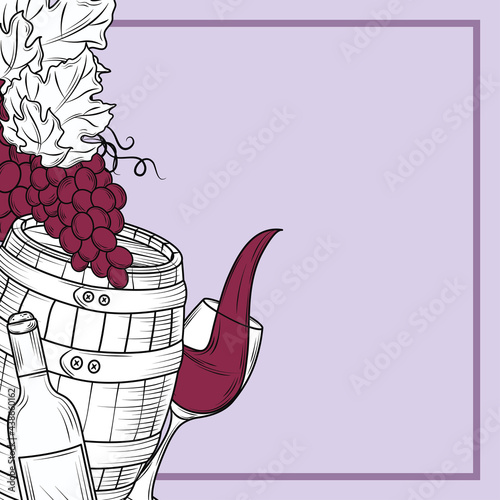 wine hand drawn poster