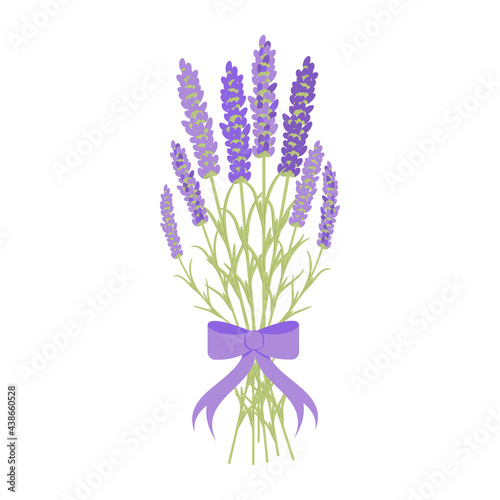 bouquet of lavender tied with a purple bow