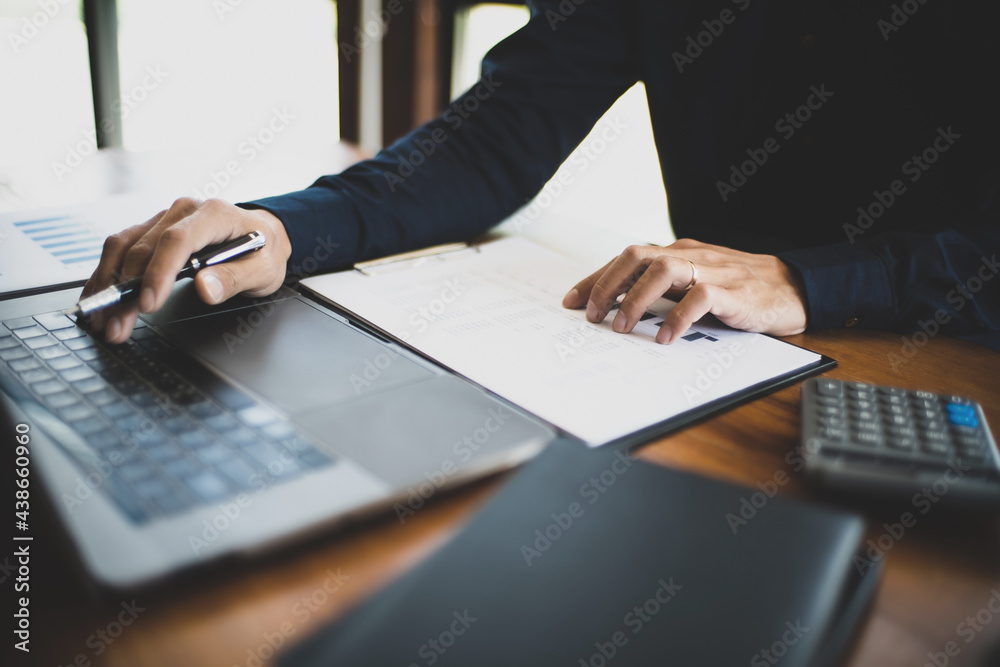 Fototapeta premium Business browsing on digital device with Wireless network and Connection digital technology communication