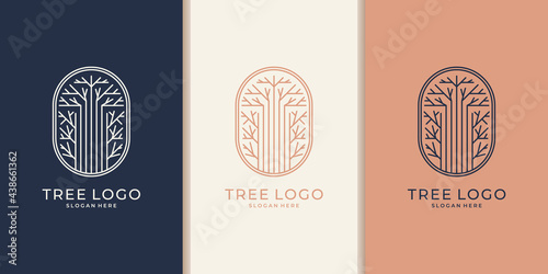 Flower logo design with line art style. logos can be used for spa, beauty salon, decoration, boutique.	