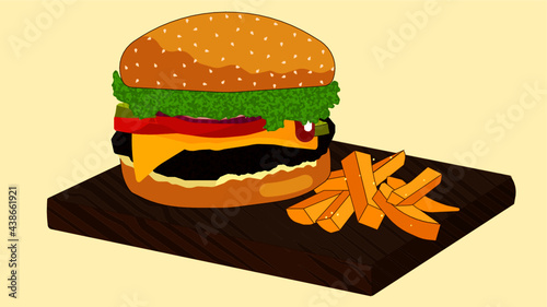 Hamburguesa con papas 