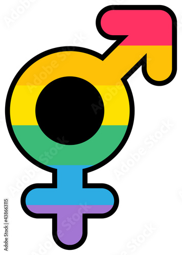Bigender love lgbtqi male and female mark vector