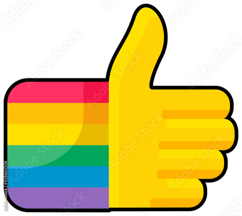 Hand gesturing like painted lgbtqi colors vector