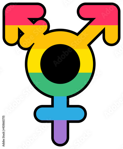 Transgender lgbtqi rainbow color sticker vector