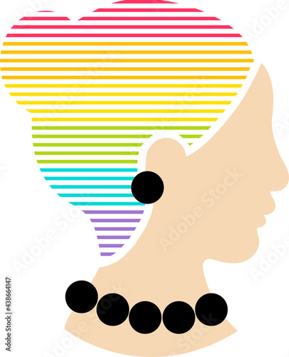 Pride woman head silhouette on gay parade vector