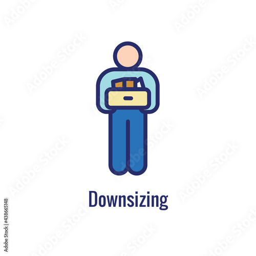 Job Loss, Downsizing, Getting Fired, and Unemployment from Covid 19 or Coronavirus Icon