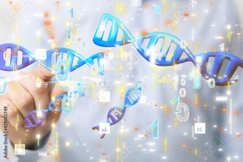Abstract luminous DNA molec...