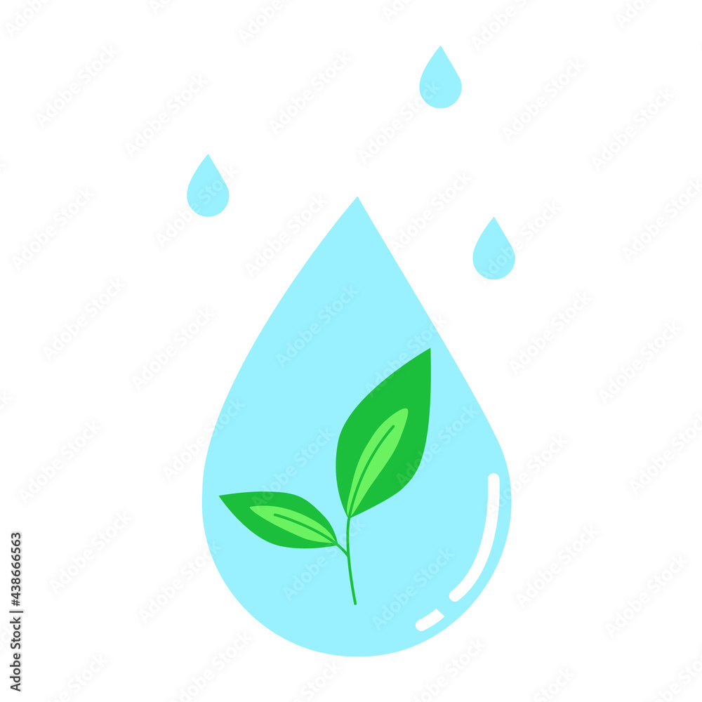 Drop water with sprout inside. Environmental protection concept Drop water with sprout inside. Environmental protection concept