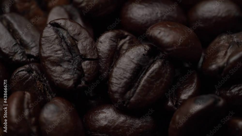 slow motion' Selection of roasted coffee beans. slow motion' Selection of roasted coffee beans.