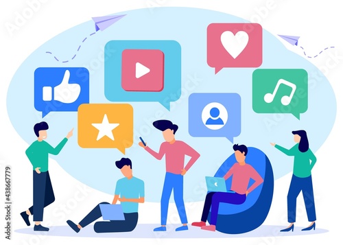 Illustration vector graphic cartoon character of social media