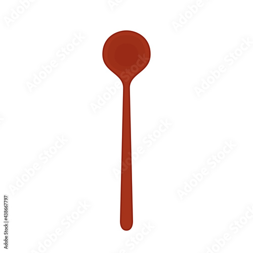Spoon white background.  Wood spoon and  wood fork.