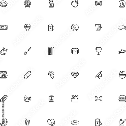 icon vector icon set such as: scoop, milk, oktoberfest, plant, corners, roast, label, banana, key, market, template, cep, whiskey, tangerine, donut, vermicelli, metal, foam, plate, ice, french
