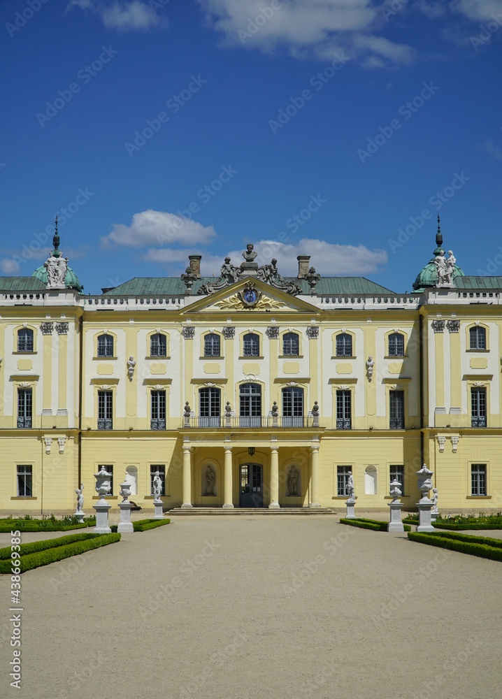 Branicki Palace in Bialystok, Poland. The palace complex with gardens, pavilions, sculptures, outbuildings built according to French models, was known in the 18th century as Versailles of Poland.