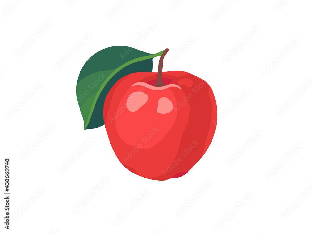 Apple fruit with leaf isolated on white background Apple fruit with leaf isolated on white background