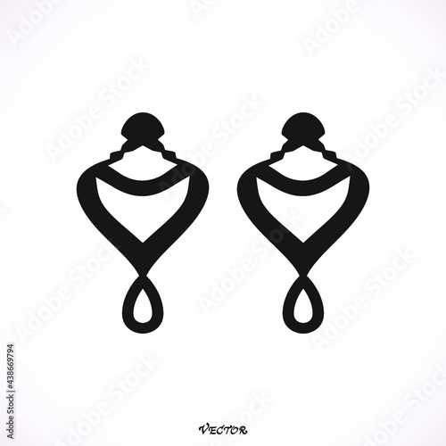 earrings icon. flat design