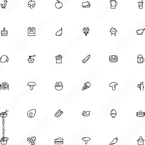 icon vector icon set such as: paprika, shellfish, culinary, butternut, can, pancake, business, apron, twig, shiitake, house, pressure, hand drawn, preparation, chopsticks, bulb, mug, sea, milk
