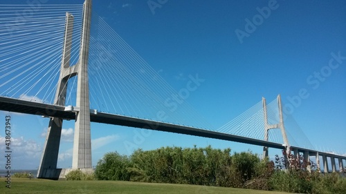 suspension bridge over the river