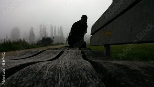 person walking in the park