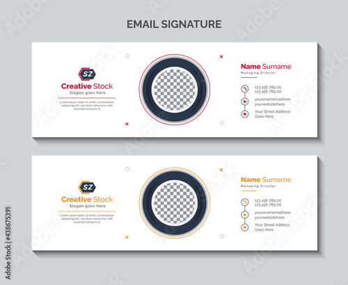 Company email signature template or email footer and personal Facebook cover Premium Vector