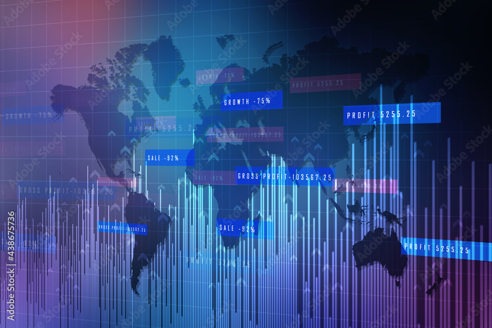 2d rendering Stock market online business concept. business Graph 2d rendering Stock market online business concept. business Graph