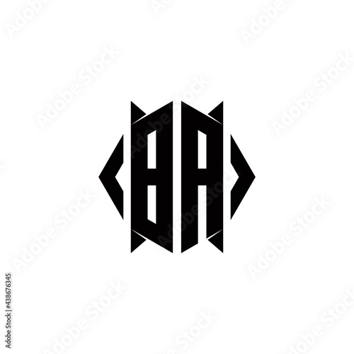 Free Download BA Logo monogram with shield shape designs template - GFXLoad