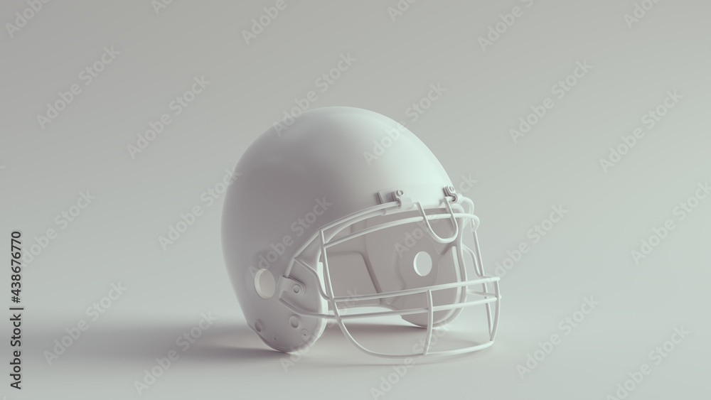 White American Football Sport Helmet Head Protection Safety Equipment