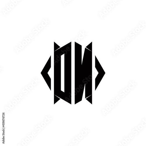 DN Logo monogram with shield shape designs template