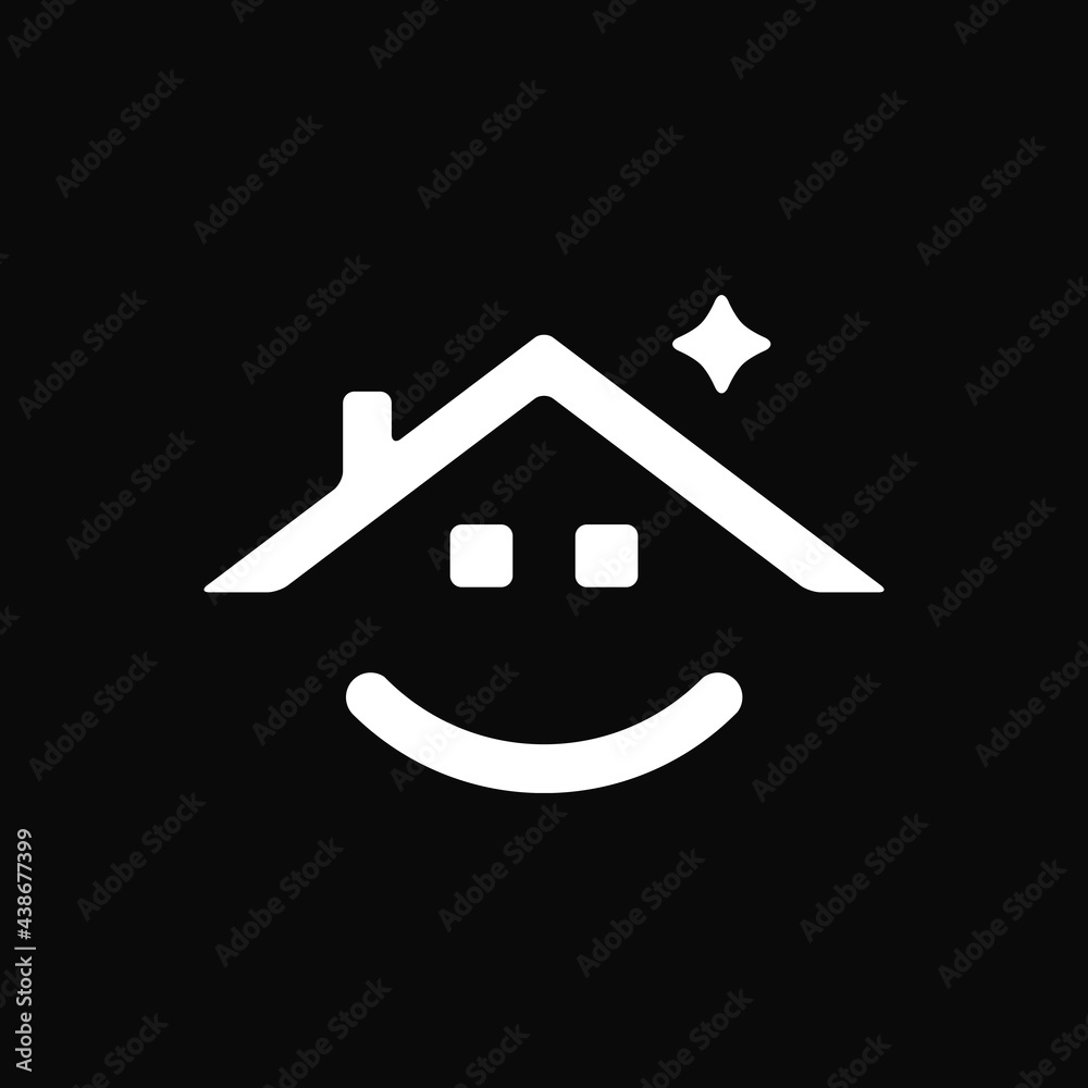 Smile House Logo Concept. Abstract, Cute, Expression, Monogram