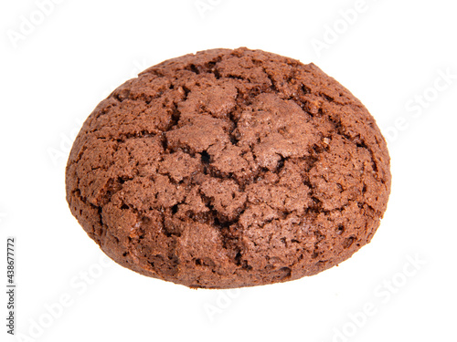 American dark chocolate one cookie isolated on the white background